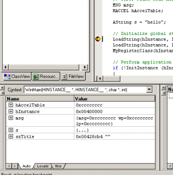 Auto-expanding objects when debugging